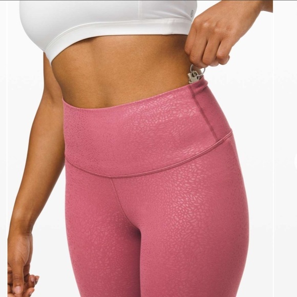 Lululemon Align Pant II 25” Nulu Polar Shift Emboss Plumful Mauve Pink Leggings - Picture 3 of 10